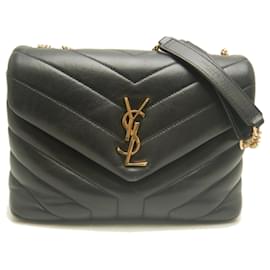 Yves Saint Laurent Loulou Small Matelassé Schultertasche Schwarz