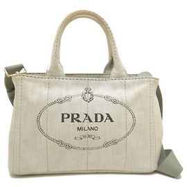 Prada Canapa 1BG439 Tote Bag White