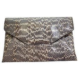 Pochette enveloppe GIVENCHY Antigona en cuir de python avec pochon Blanc Gris Imprimé python