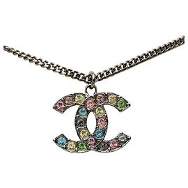 Collier Chanel Coco Mark Argenté