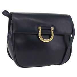 Salvatore Ferragamo Gancini Leather Blu navy