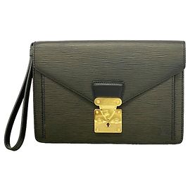 Borsa a Pochette Louis Vuitton Epi Serie Dragonne M52612 Noir Nero