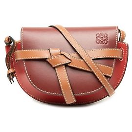 Bolsa de Ombro Loewe Gate Mini Marrom Vermelho