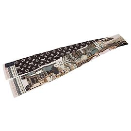 Lenço Louis Vuitton Monogram Bandeau Around the World Marrom Rosa Multicor Monograma