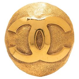 Chanel Vintage Coco Mark vergoldete Brosche Golden