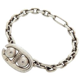 Hermès Hermes Vintage Chaine d'Ancre Silver Keychain Silvery
