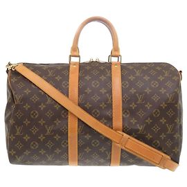 Louis Vuitton Keepall Bandoulière 45 Boston Bag Marron Monogramme