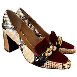 Escarpins mocassins en velours imprimé serpent pour femmes Tory Burch