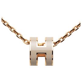 Hermès Colar Hermes Mini Pop H Bege