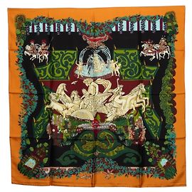 Hermès Lenço Hermes Carre 90 LE PARADIS DU ROY Multicor