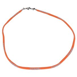 Correa para gafas CHANEL Canvas Orange Silver CC Auth bs36467 Plata Naranja
