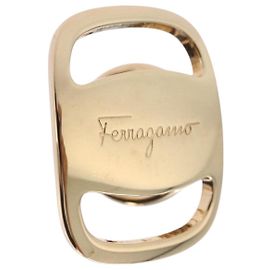 Anel para Lenço Salvatore Ferragamo Vala Metal Tom Dourado Auth BA14744A Outro