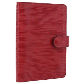 LOUIS VUITTON Epi Agenda PM Day Planner Cover Red R20057 LV Auth 193386 Red