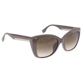 Óculos de sol FENDI plástico Gray Auth 193596M Marrom