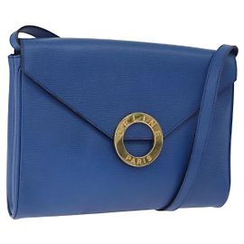 Céline Borsa a tracolla Circle CELINE in pelle blu e oro Auth BA14157V Blu D'oro