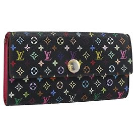 LOUIS VUITTON Monogram Multicolor Portefeiulle Sarah Black M60668 Auth BA14629 Black Other