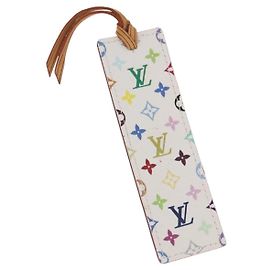 LOUIS VUITTON Monogram Multicolor Mark Page Kadu Bookmark M99196 Auth 194623V White