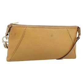 Bolsa de Ombro Salvatore Ferragamo Gancini em Couro Marrom e Dourado Autêntica 192432 Marrom Dourado