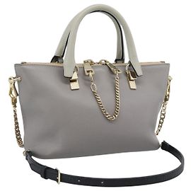 Chloé Sac à main Chloe en cuir 2way Gris Or Auth bs36618A Marron Doré