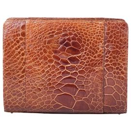 Autre Marque Collection Privèe Cognac Embossed Leather Structured Handbag Brown Other