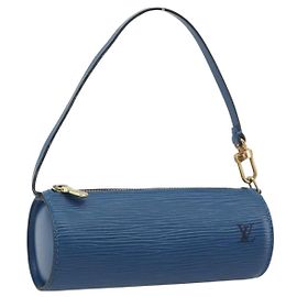 LOUIS VUITTON Epi Soufflot Pouch Blue LV Auth ep15642 Bleu