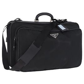 PRADA Garment Cover Nylon Black Silver Auth bs36359 Black Silvery