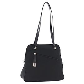 Borsa a tracolla LOEWE Nylon Black Silver Auth bs36404 Nero Argento