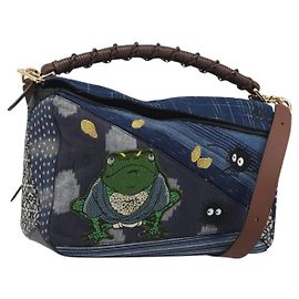 Bolsa Puzzle LOEWE x Studio Ghibli BORO Blue Frog Soot Sprites Blue Auth 167492SM Marrom Azul