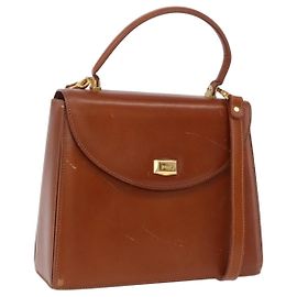 Bolsa BALLY em couro marrom e dourado autêntica 192529 Marrom Dourado