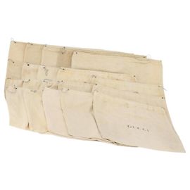 GUCCI Set de 20 Dust Bags de algodón Beige Auth 191884 Beige