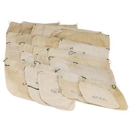 GUCCI Set de 30 Dust Bags de algodón Beige Auth 191875 Beige