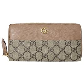 Carteira Longa Gucci GG Supreme Marrom Bege