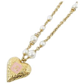 Collar Chanel ABC235 Rosa Blanco Dorado