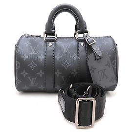 Louis Vuitton Monogram Eclipse Keepall Bandoulière 25 Noir