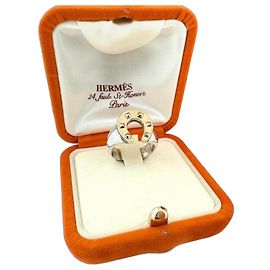 Hermès Anel de banda HERMES Horseshoe em ouro amarelo 18K e prata de lei Prata Dourado