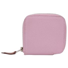 Hermès Monedero Hermes Azap Compact de seda Rosa