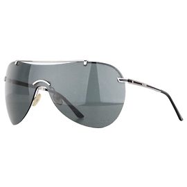 Dior by Galliano 2000er ‘Air 1’ Wrap Mask Shield Sonnenbrille Silber