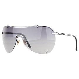 Dior by Galliano 2000s ‘Air 1’ Wrap Mask Shield Sonnenbrille Silber