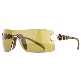 Dior by Galliano SS04 ‘Millenium’ Ruthenium Wrap Mask Shield Sonnenbrille Grün