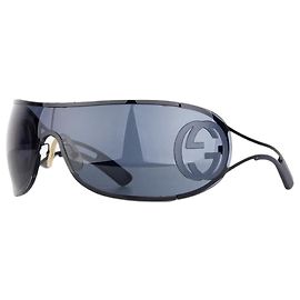 Gucci by Tom Ford 2000s 'GG 2799S' Wrap Mask Shield Sunglasses Navy blue