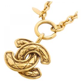 Collier Chanel plaqué or Doré