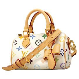 Louis Vuitton Monogram Multicolor Nano Speedy Handbag White
