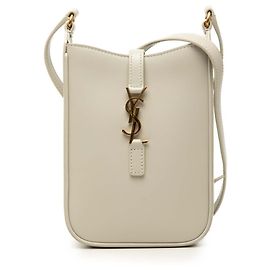 Bolsa de ombro vertical mini Saint Laurent Cassandra YSL Logo Branco