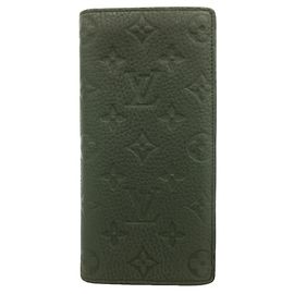 Louis Vuitton Monogram Taurillon Portefeuille Brazza Long Wallet Preto