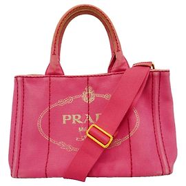 Prada Canapa Canvas Handbag Pink