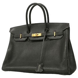 Hermès Borsa Hermes Birkin 35 in pelle Togo nera Nero