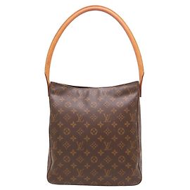Bolso de hombro Louis Vuitton Monogram Looping GM Castaño Monograma
