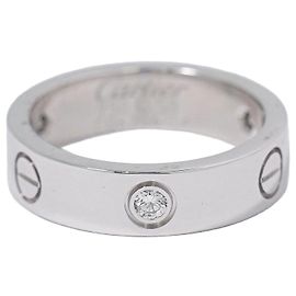 Cartier Love Ehering 1 Diamant 18K Weißgold mit Diamant Weiß
