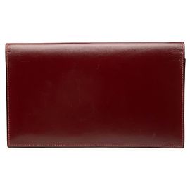 Hermès Hermes Long Wallet in Box Calf Leather Red Dark red