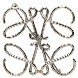 Loewe Anagram Brosche Silber Silber